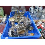 A Mixed Lot of Assorted Plated Ware, including mirror, teapot, desk stand (lacking fittings),