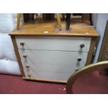 A Two Piece Modern Bedroom Suite, comprising four heights chest of drawers and mirrored wardrobe. (