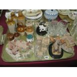 David Winter Dwellings, stoneware bottles, glassware, etc:- One Tray