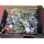 A Mixed Lot of Assorted Costume Jewellery, including beads, bangles, chains, etc:- One Box