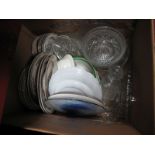 A Quantity of Plates, glassware:- One Box