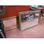 A Rectangular Bevelled Glass Wall Mirror, featuring gypsy caravan scene, small jewellery cabinet. (