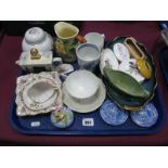 Ginger Jar, Shorter jug, Carlton 'Glen Royale' dish, other ceramics:- One Tray, Wilkinsons bowl,