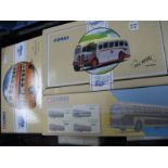 Five Boxed Corgi 'Classics' Diecast Buses, including #97870 Karrier W4 Trolley Bus, Newcastle-Upon-