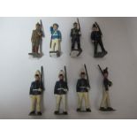 Eight Mid XX Century Britains South American Military Lead Figures, including Venezuelan Cadet,