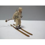 A Mid XX Century Britains Lead Ski Trooper, good, some loss of paint noted on ski pole.