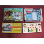 Three Show Jumping Plastic Playsets by Britains, Fernell and Palitoy, all playworn, boxed.