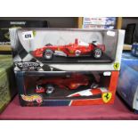 Two Window Boxed 1:18th Scale Hot Wheels Racing Diecast Model Formula One Cars, #G9727 Michael