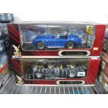 Two Boxed Yatming 'Road Signature' 1:18th Scale Diecast American Outline Sports Cars, #92378 1979
