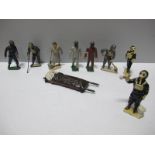 Nine Mid XX Century Taylor and Barrett World War II Home Defence Lead Figures, including