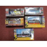 Five Boxed Corgi 1:76th Scale Diecast Model Trams, including #43507 Blackpool Balloon Tram No. 707