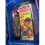 Original Action Man Soldier, with gripping hands, realistic hair, 'eagle eyes'. In wrong khaki