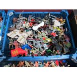 A Quantity of Plastic Figures by Various Manufacturers, mainly of a knight theme, playworn.