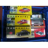 Nine Boxed Vanguards 1.43rd Scale Diecast Model Cars, including #VA04902 Carmen Red Jaguar E Type '