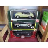 Three Boxed As New Corgi 1.18th Scale Diecast M.G. Model Cars, #46602 MGF Open Top in BR green, #