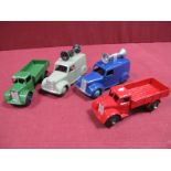 Four Original Dinky Commercial Vehicles, #22C Motor Truck (2), one piece casting, one red body,