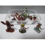 Fourteen Mid XX Century Plastic Figures with a Western Theme by Lone Star and Timpo, including