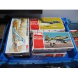 Nine Boxed Original Frog 1:72nd Scale Plastic Aircraft Kits, all with instructions and decals,