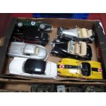 Seven Scale Diecast Model Cars by Burago, Solido, Maisto, predominantly 1:18th scale, including