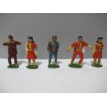 Five Timpo Rare Original Lead Super Heroes Figures, Mary Marvel (2), Captain marvel, marvel