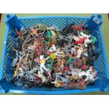 A Quantity of Mid XX Century and Later Plastic Figures by Crescent, Cherilea, Among Others,