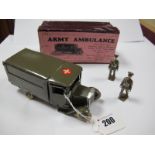 A Pre-War Britains No. 1512 Army Ambulance in Khaki, rubber tyres, overall very good except back