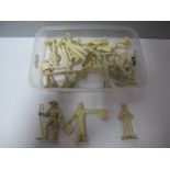 Sixteen Mid XX Century Marx Plastic American Boy Scout Figures, good.