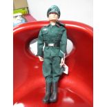 An Original Flock Haired Action Man, fixed eyes, in German Staff Officer (missing medal), uniform,