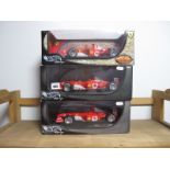 Three Window Boxed 1:18th Scale Hot Wheels Racing Diecast Model Formula One Cars, all Michael