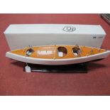 A Modern Wooden Boat In The Style of A Classic Italian 1950's Riva Boat, Length 63cm, width 13cm,