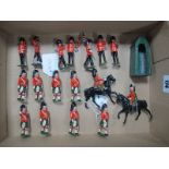 A Set of Ten Britains Mid XX Century Lead Scots Guards Figures, eight marching, two mounted, all