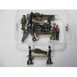 A Quantity of Mid XX Century Britains Lead Figures, including military stretcher bearers, rare steel