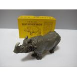 A Mid Rare XX Century Britains Lead #908 Indian Rhinoceros, excellent. Boxed with original pink