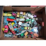 A Quantity of Diecast Vehicles by Corgi, Dinky, Spot-On, including cars, commercial, farm, TV