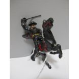 A Plastic Mounted Figure of Zorro by Lone Star, rare, some paint loss.