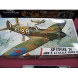 A Boxed Original Airfix 1:24th Scale Super Kit Spitfire 1A, appears complete with decals, no