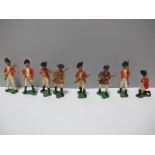 Eight Britains Eyes Right Plastic Figures, American War of Independence Redcoats with two scouts.