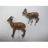 Two Britains Mid XX Century Lead Zoo Animals, rare Bushbuck and Springbok, good, some chipping.