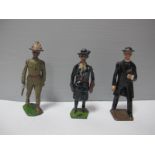 Three Mid XX Century Britains Lead Civilian Figures, Scout Master, Girl Guide Mistress, Curate (thin