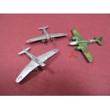 Three Pre-War Dinky Aircraft, 1 x No. 62b Bristol Blenheim Bomber, shadow finish, plus 2 x Fairy