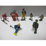 XX Century Lead Figures by American Makers and Others Including Skier, very good to playworn.