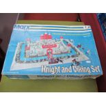 An Original Late American Marx Knight and Viking Playset, with tin-plastic fort and plastic figures,