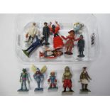 An Unusual Small Collection of Civilian Plastic Figures by Starlux, Britains, including policeman,