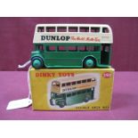 A Boxed Original Dinky #290 Double Decker Bus 'Dunlop', type three Leyland Grill, green lower deck