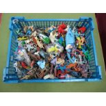 A Quantity of Mid XX Century and Later Plastic Figures by Crescent, Herald, Among Others, playworn.