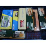 Eight Boxed Corgi 1:76th Scale Diecast Model Trams, including #36706 Sheffield Fully Closed Tram, #