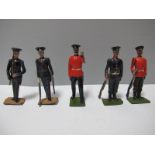 Five Mid XX Century Britains Lead Territorial Figures, some at attention, overall good to fair,