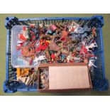 A Quantity of Mid XX Century and Later Plastic Figures by Various Makers, playworn.