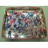 Forty Plus Mid XX Century Britains Various Military Foot Lead Figures, good to playworn.