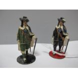 Two Pre-War Courtenay Charles II Metal Figures, overall good.